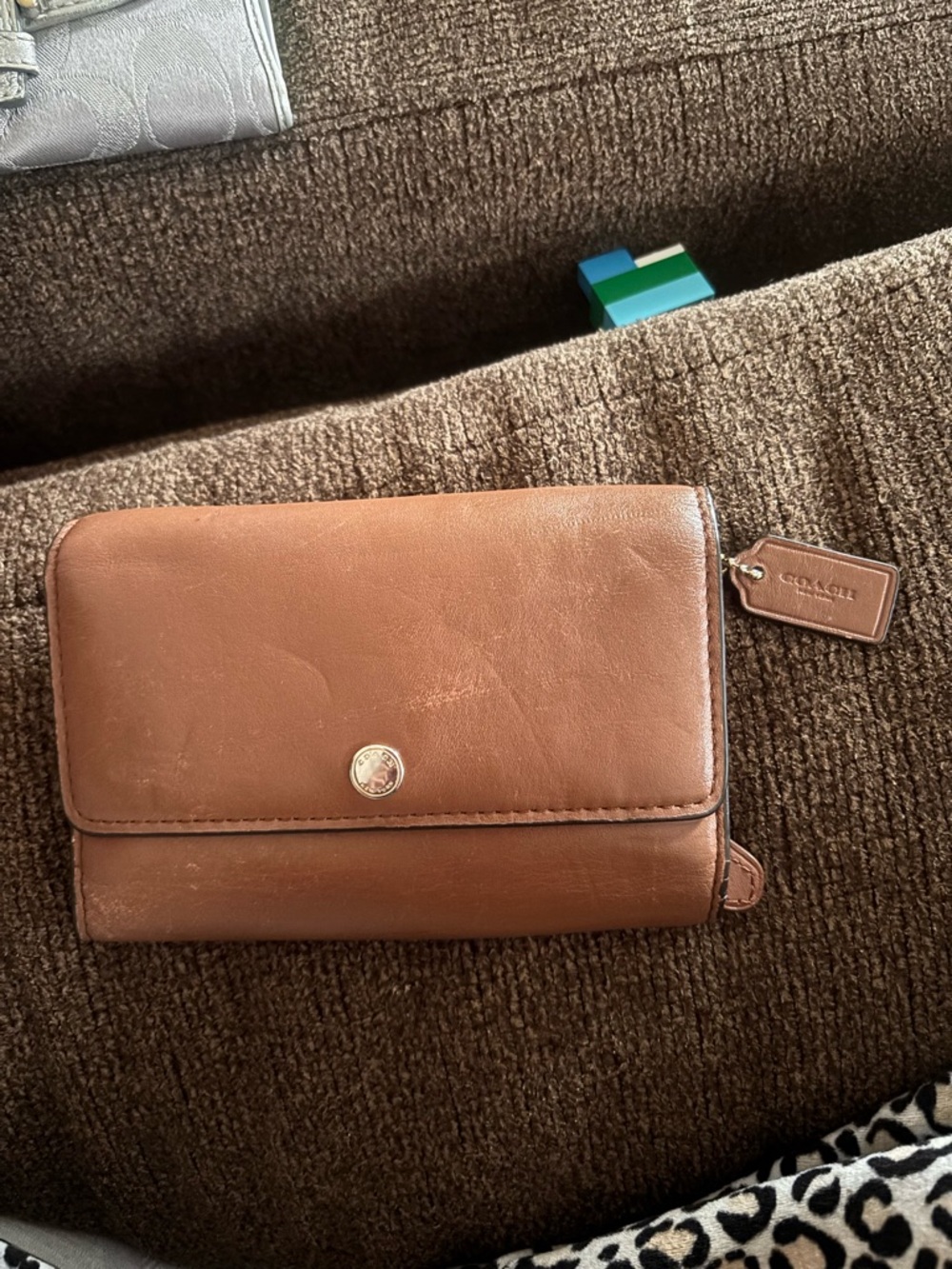 Coach Brown Leather Bifold Wallet with Signature Tag